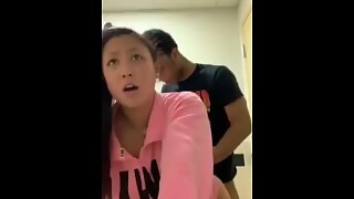 Asian Takes BBC in Dorm Restroom
