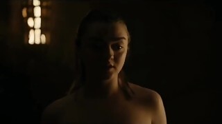 Maisie williams game of thrones sex scene S08E02 arya stark and gendry